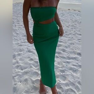 Green midi dress